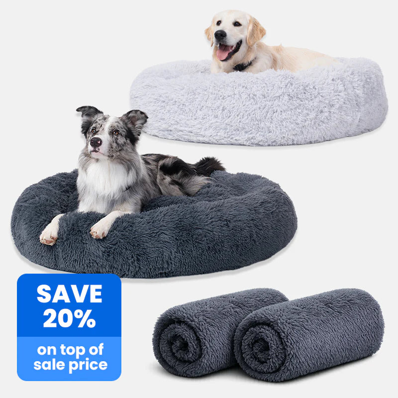 2x Calming Dog Beds + 2x Covers (Save 20%)